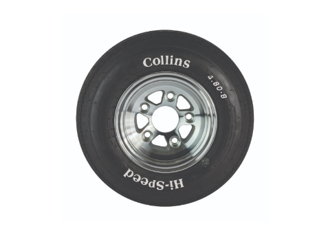 Collins 5-lug Aluminum Wheel with 4.80x8-D Tire