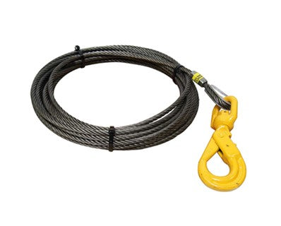 B/A 3/8" Fiber Core Winch Cable w/ Self Locking Swivel Hook