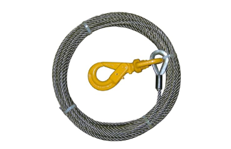 B/A 3/8" Steel Core Winch Cable w/ Self Locking Swivel Hook
