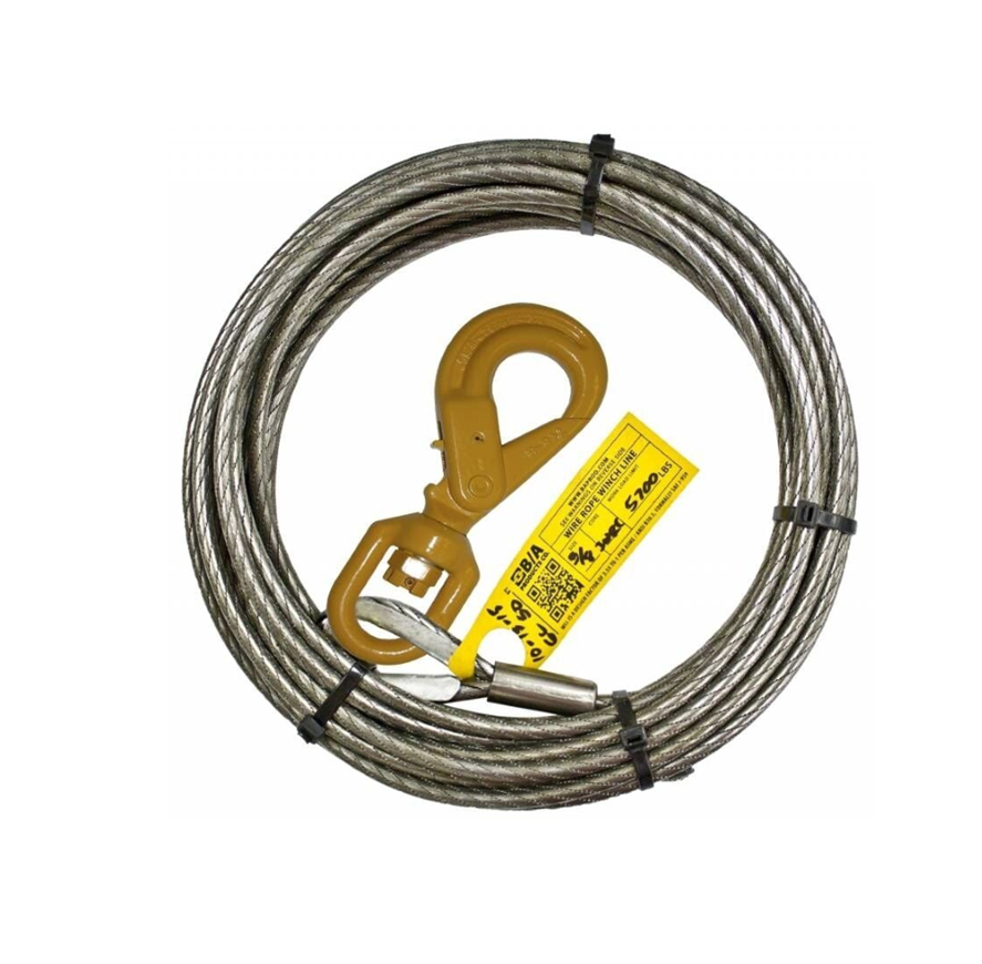 B/A Super Swaged Wire Rope w/ Self Locking Swivel Hook
