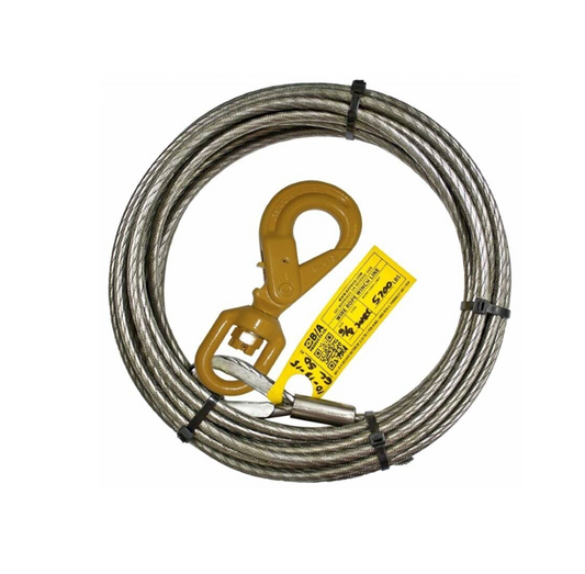 B/A 3/8" Super Swaged Wire Rope w/ Self Locking Swivel Hook