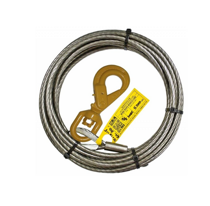 B/A Super Swage Wire Rope w/ Self Locking Swivel Hook