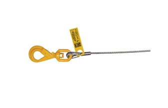 B/A 7/16" Super Swage Wire Rope w/ Self Locking Swivel Hook
